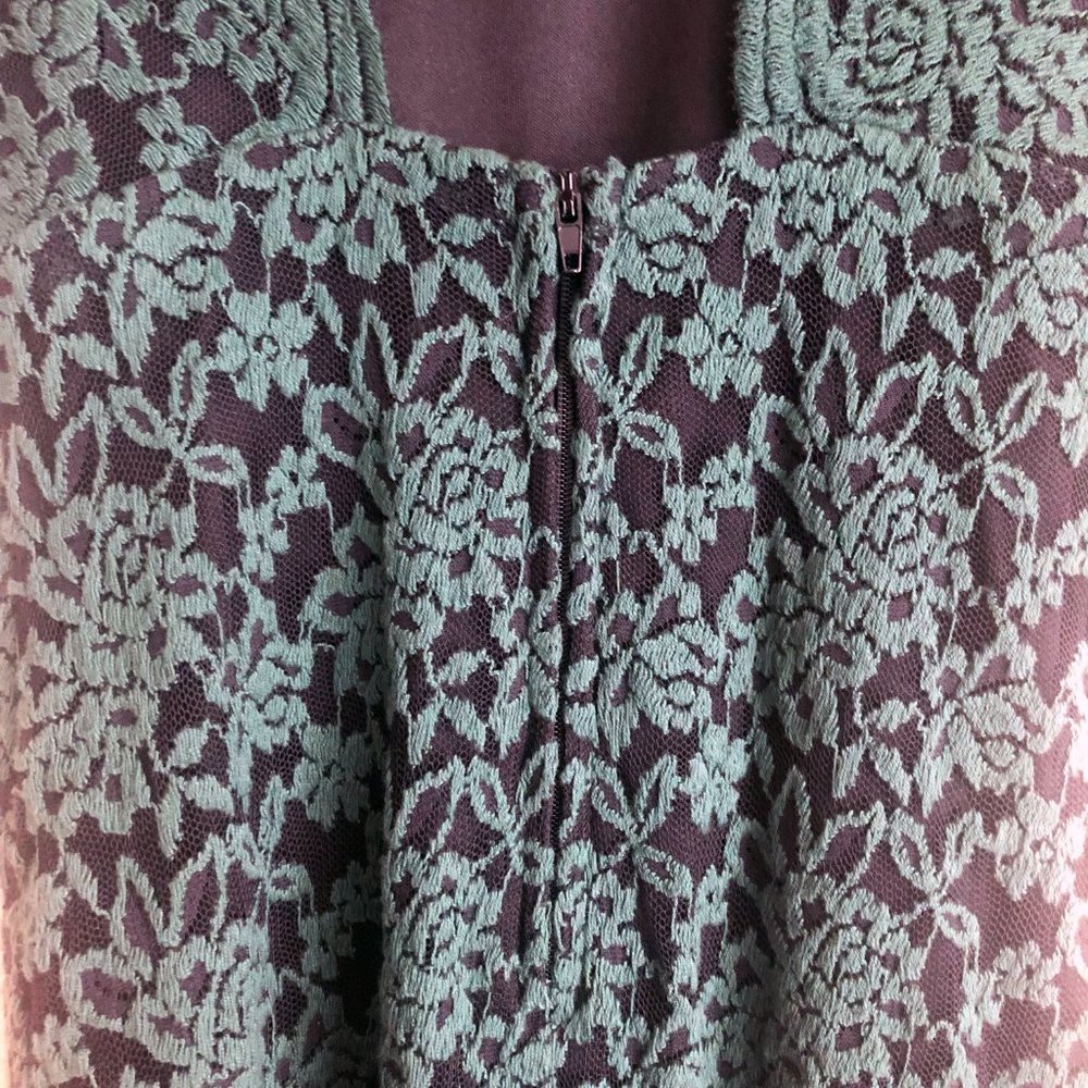 Olive Green Lace Mid-Sleeve Dress | Size 3-4 (US Small) - Picture 9 of 14